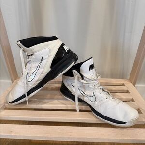 Nike White and Black High-Top Athletic Basketball Shoes
